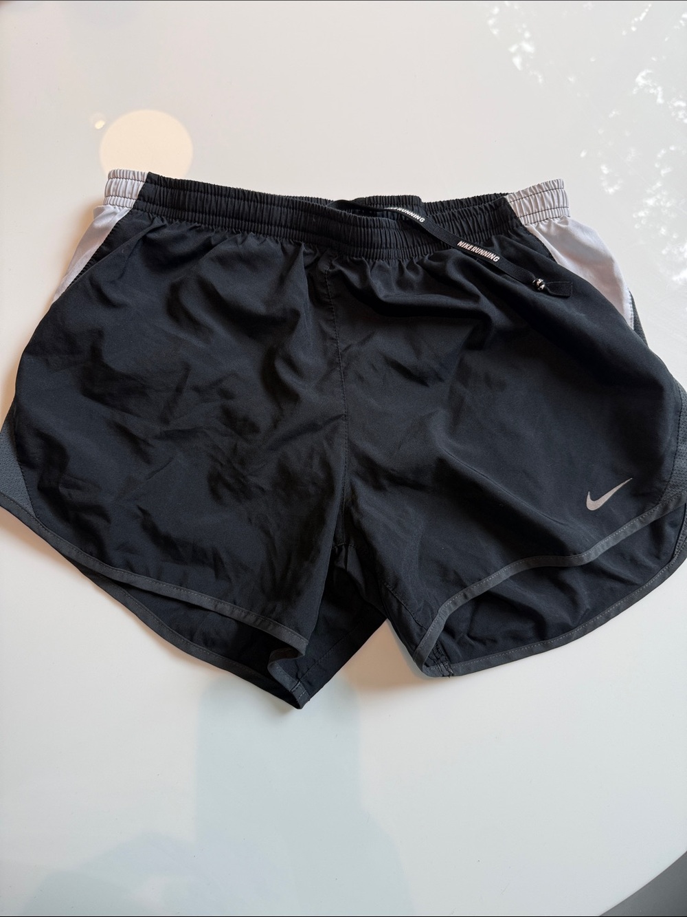 Nike Black Running Shorts with Light Gray Panels